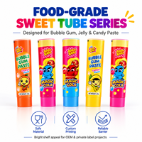 Tubes personnalisés imprimés haute barrière pour chewing-gum, en aluminium et plastique de qualité alimentaire avec bouchon à vis, pour emballage de bonbons
