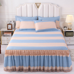 Falda de Cama Antideslizante y Antipolvo, Juego de Tres Piezas de Sábanas y Fundas de Almohada Estilo Princesa - Product Image 5