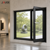 Fenêtre à battant inclinable en aluminium JOUGE 77S avec drainage par siphon moderne, épaisseur de paroi 1,8 mm, bande de 39 mm pour l'architecture de luxe