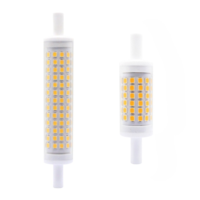 Ceramic Dimmable LED R7S Corn Lamp Light Corn Bulb 118mm 15W 78mm 10W Replace J118 Metal Halide Dimming Transparent PC Lampshade