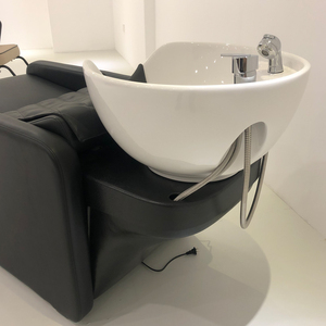 Sillón de Lavado de Cabello Eléctrico Reclinable de Diseño Moderno y Lujoso, con Lavabo de Cerámica y Acero Inoxidable para Hospitales - Product Image 5