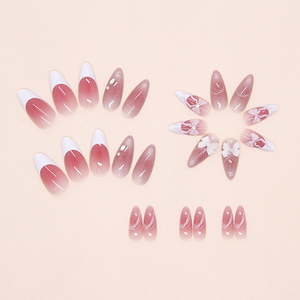 24 <span class=keywords><strong>Uñas</strong></span> Postizas de Acrílico ABS Color Rosa Nude, Diseño Nuevo, Venta al por Mayor, <span class=keywords><strong>Uñas</strong></span> con Patrón de Almendra para Arte de <span class=keywords><strong>Uñas</strong></span> - Product Image 6