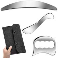 Couteau de massage en acier inoxydable, planche Gua Sha, outil de relaxation, kit de thérapie de massage relaxant pour le corps entier, les épaules et le cou CM-JMD02