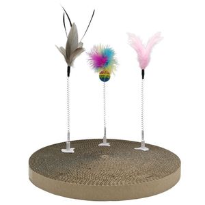 ของเล่นแมว Love Birds แบบขนนกพร้อมที่ข่วนเล็บปรับระดับความสูงได้ สำหรับเล่นแบบอินเทอร์แอคทีฟ - Product Image 1