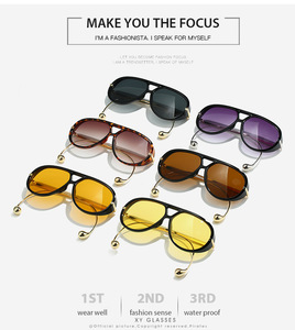 Luxury Double Bridge Metal <strong>Sunglasses</strong> Men Women Oversized Vintage Retro Shades UV400 Protection Driving Eyewear Lentes De Sol - Product Image 2