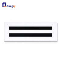 Diffuseur linéaire à 2 fentes en alliage d'aluminium, grille de ventilation murale et de plafond à double fente, registre de ventilation réglable pour CVC
