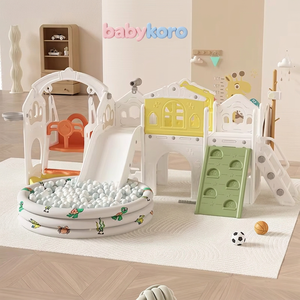Ensemble de jeu d'intérieur pour enfants <span class=keywords><strong>avec</strong></span> toboggan en plastique, balançoire, structure d'escalade, maisonnette pour bébé, jouets d'activités pour tout-petits, jouets préscolaires, toboggans autoportants - Product Image 1
