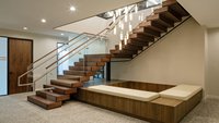 Escalier superposé sur mesure, escalier flottant en bois massif avec éclairage LED, structure en acier durable pour villa duplex