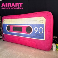 Ballon publicitaire gonflable rose en forme de radio, modèle de scène événementielle sur mesure, ballon publicitaire gonflable en forme de radio de dessin animé