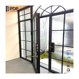 Pdp Fabriek Verkoop Postmoderne Stijl Aluminium Franse Dubbele Blad Openslaande Deur Met Glasvezel Scherm Voor Binnenkomst - Product Image 2