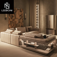 Maßgefertigtes Neues Design L-förmiges Eck-Aufbewahrungssofa Luxus Wohnzimmer-Sofa Möbel Modernes Modulares Leder-Sektionalsofa-Set