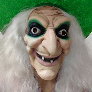 Maschera da Strega Originale con Cappello <span class=keywords><strong>e</strong></span> Parrucca, Accessori per Travestimenti Horror, <span class=keywords><strong>Maschere</strong></span> di Halloween in Lattice Naturale per Adulti - Product Image 4