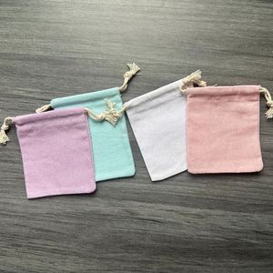 Accept Custom Order Recyclable Cotton Jewelry Packaging Pouch Colorful 100%Organic Cotton <b>Bags</b> with Double <b>Strings</b> - Product Image 5