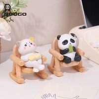 2025 Roogo dessin animé Animal chaise à bascule maison ornement décoratif temps calme décoration de bureau mignon cadeau Design résine matériel