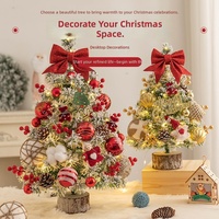 Für Weihnachtsdekoration Mini-Kiefer-Weihnachtsbaum mit Lichtern 60cm Indoor-Tischdekoration Künstlicher Baum-Set