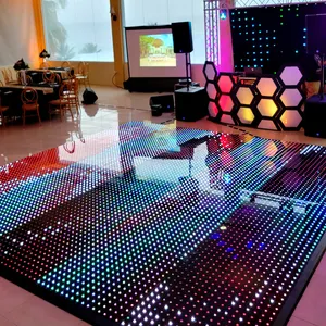 outdoor event disco dj night club digital magnetic pixel colorful light led dance floor