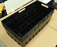 Plateau de semis en plastique pour pépinière, décorations en polyéthylène noir, graines de plantes hydroponiques, avec compartiments