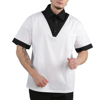 Chemise de chef cuisinier noire cuisson autres uniformes vêtements de travail serveur serveuse polo