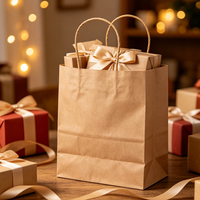 Sacs d'emballage en papier kraft personnalisés de haute qualité en gros avec logo, écologiques et biodégradables pour la vente au détail de cadeaux alimentaires
