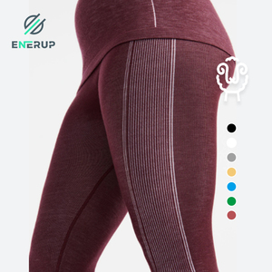 Enerup ODM/OEM Ladies Merino Wool Seamless Women Sports Yoga Pants Fitness Workout Leggings Long Pants - Product Image 1