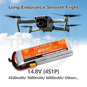 แบตเตอรี่ลิเธียมโพลิเมอร์ TPENERGY 14.8V 4S 6000mAh แบบกึ่งแข็งชนิดซอฟต์แพ็ค สำหรับโดรนถ่ายภาพทางอากาศระดับมืออาชีพ - Product Image 3