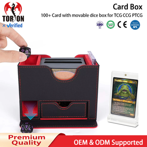    Boîte de rangement légère et écologique en cuir PU imperméable pour 160+ cartes, avec fenêtre et plateau à dés, pour jeux de table TCG Yugioh - Product Image 1