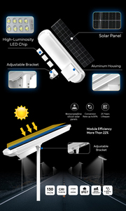 <span class=keywords><strong>Lampe</strong></span> solaire extérieure LED intégrée tout-en-un, lampadaire solaire en aluminium, <span class=keywords><strong>lampe</strong></span> de route, IP65 étanche, lampadaire solaire - Product Image 4