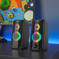 Sk202 Havit Haut-parleurs de jeu actifs 2.0 RGB pour ordinateur de bureau, ordinateur portable, USB, audio, haut-parleur