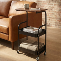 Chariot de rangement multifonctionnel en métal moderne, vente en gros d'usine, pour cuisine, bureau, maison