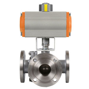 <span class=keywords><strong>2</strong></span> zoll 3 Weg 12V 24V Weibliche Gewinde casting Stahl Pneumatische Antrieb flansch Pneumatische 3pcs Ball Ventil - Product Image 5