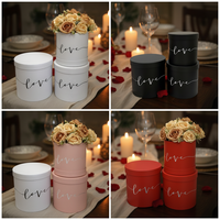 Boîte à fleurs en carton personnalisée en gros, boîte à chaussures, boîte d'emballage, boîte ronde en carton rigide gris pour les amoureux, cadeaux de Noël