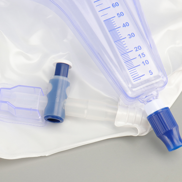 Bolsa de orina de lujo simple de alta calidad de 2000 ml (válvula cruzada) para uso médico