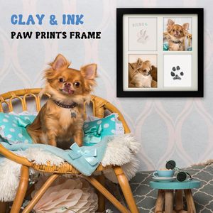 Kit d'empreintes de pattes en encre et argile avec tampon encreur Clean-Touch pour chien et chat, pour la création de grands cadres photo en bois souvenir, vente en gros - Product Image 4