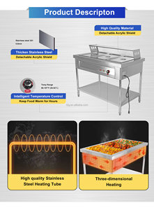 Mesa de Vapor Eléctrica Comercial de Acero Inoxidable, Portátil, con Ahorro de Energía y Capacidad para 50 Bandejas/Hora - Product Image 3