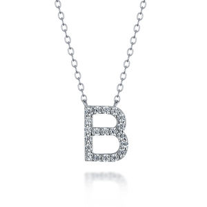 Collar con Colgante de Letra Inicial de Circonio Chapado en Oro Cristiano de Plata 925 para Mujer - Product Image 4