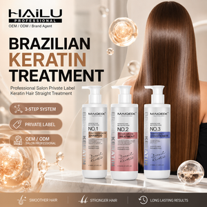 Traitement capillaire professionnel à la kératine pour salon, marque privée, lissage brésilien, shampoing lissant à la kératine - Product Image 1