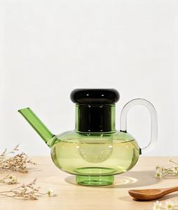 Service à thé moderne en verre ambré, comprenant une théière et des tasses, pichet en verre résistant à <span class=keywords><strong>la</strong></span> chaleur, carafe à eau en verre faite à <span class=keywords><strong>la</strong></span> main pour le thé en famille, idéal comme cadeau - Product Image 5