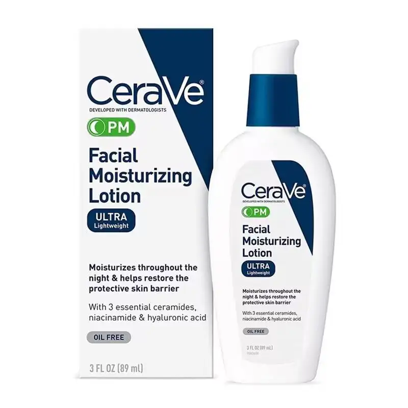 CeraVes 89ML Ácido Hialurónico AM PM Crema Loción Hidratante Facial