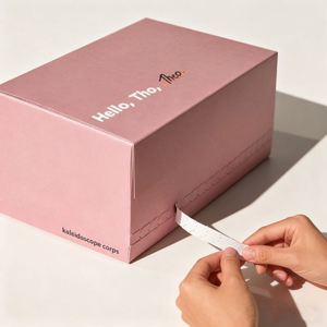 Boîtes d'expédition personnalisées écologiques biodégradables recyclées pour vêtements, chaussettes, cadeaux, coques de téléphone - Bandes adhésives à déchirer, finition mate - Product Image 1
