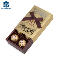 Boîte à chocolat de luxe avec fenêtre transparente, logo personnalisé, feuille d'or, papier gaufré UV, emballage écologique, recyclable, boîte cadeau