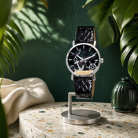 Montre analogique pour femme abordable, boîtier en alliage, bracelet en cuir véritable, mouvement à quartz chinois, montre-bracelet décontractée pour femme