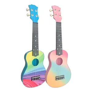OEM pattern new style rainbow ABS 21 inch soprano ukulele for children