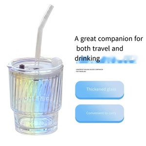 Gobelet en verre Aurora coloré avec paille, gobelet à double compartiment, cadeau promotionnel, gobelet à eau, cadeau de grande ouverture - Product Image 3