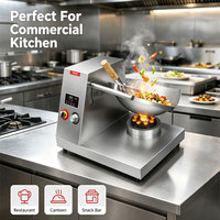 Wok Penggorengan Otomatis Baja Anti Karat untuk Gas LPG LNG Listrik, Robot Masak untuk Menggoreng Nasi, Mie, dan Sayuran