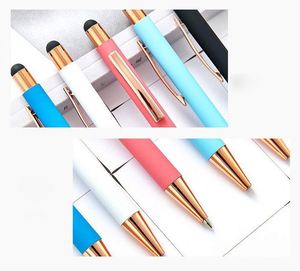Cheapest Wholesale 2 in 1 Soft Rubber Stylus Metal Ballpoint <b>Pen</b> With Custom Personal Printed Logo for Stationery Gift - Product Image 2