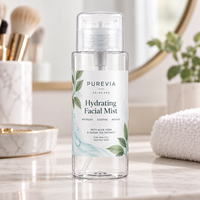Flacon pompe cosmétique transparent en PET de 120 ml, 150 ml, 200 ml avec bouchon à clapet pour toner, eau micellaire, emballage de produits nettoyants