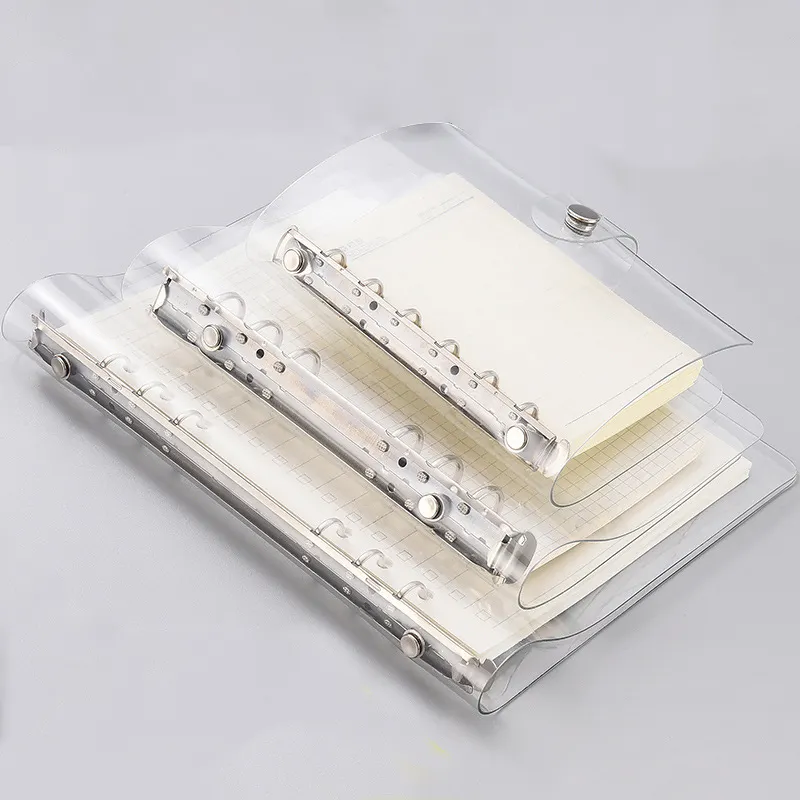 Read to Ship A7 PVC Transparent Rings Binder With More Styles Inside Pages