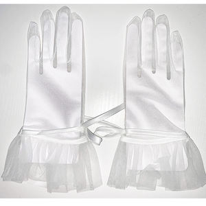 <span class=keywords><strong>Gants</strong></span> de fête de mariage femmes court poignet longueur volants 2021 court bal soirée à volants Tulle mariée dentelle <span class=keywords><strong>gants</strong></span> - Product Image 6
