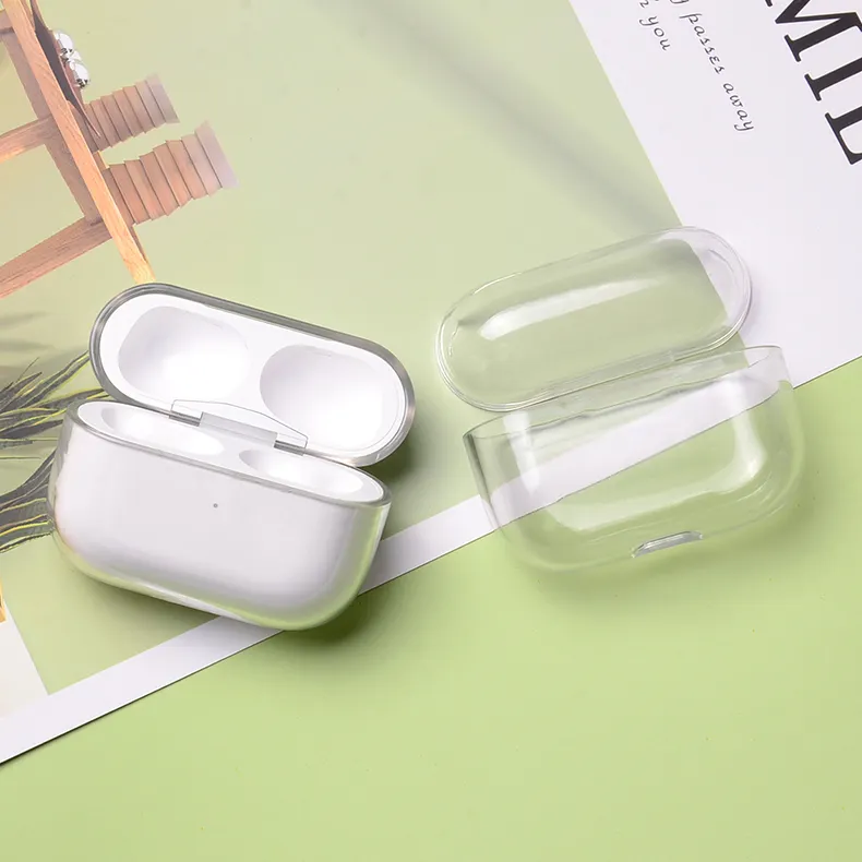 Crystal Clear Hard PC Earphone Case Transparent Case For Airpods 1 2 Pro Cover Protector Charging Earphone Case