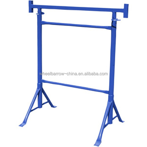 Tréteau d'<span class=keywords><strong>échafaudage</strong></span> bleu hauteur réglable chevalet 1.2x2.19m avec pied pivotant chevalets de <span class=keywords><strong>maçon</strong></span> avec pieds fixes - Product Image 2
